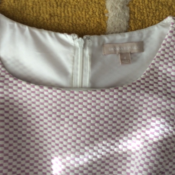 DONATED!  Banana Republic Jacquard - Pink and White Checkered Dress 🌷Beautiful - Picture 4 of 7